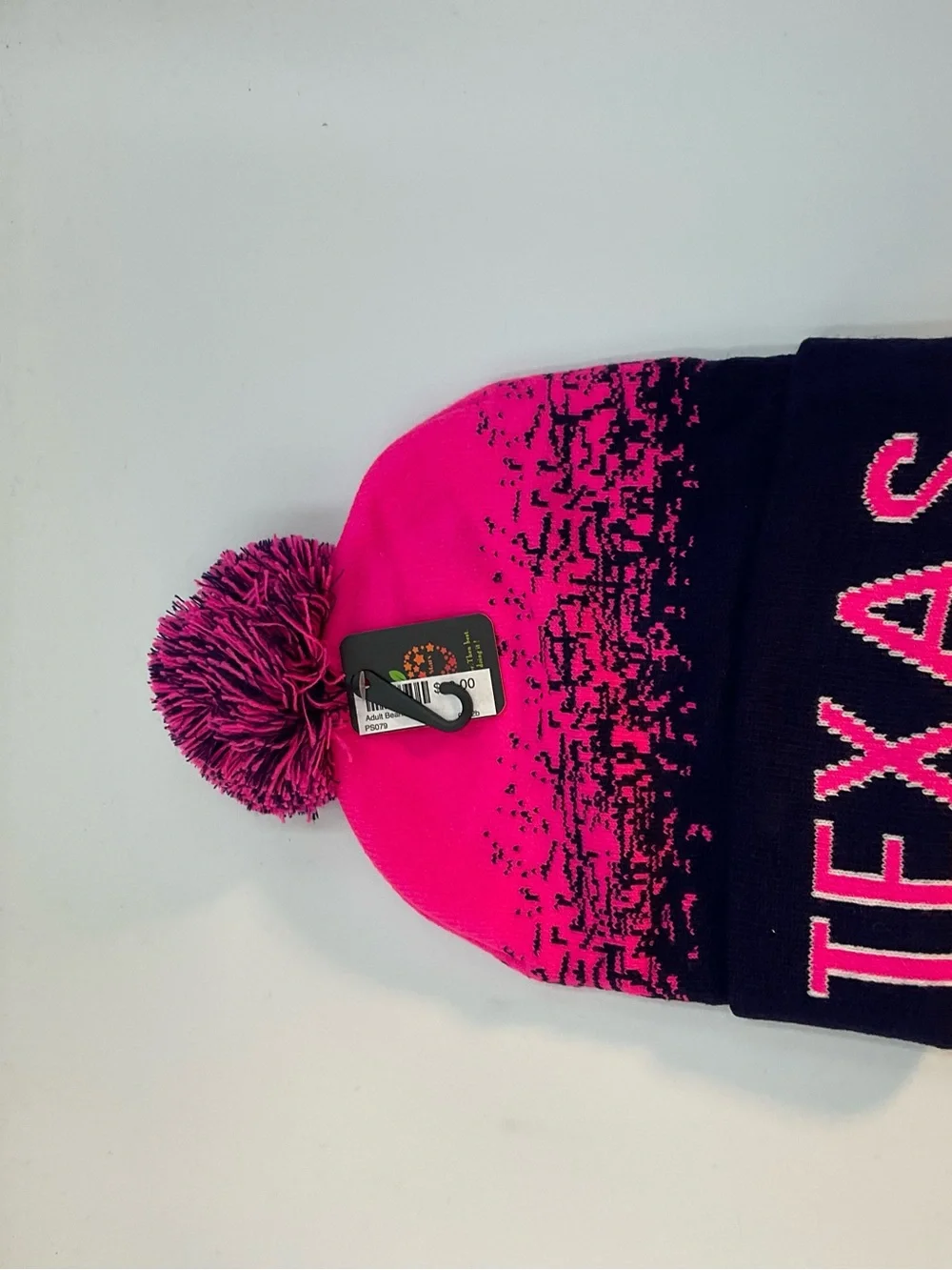 Texas Pom Beanie Set - Pink & Navy